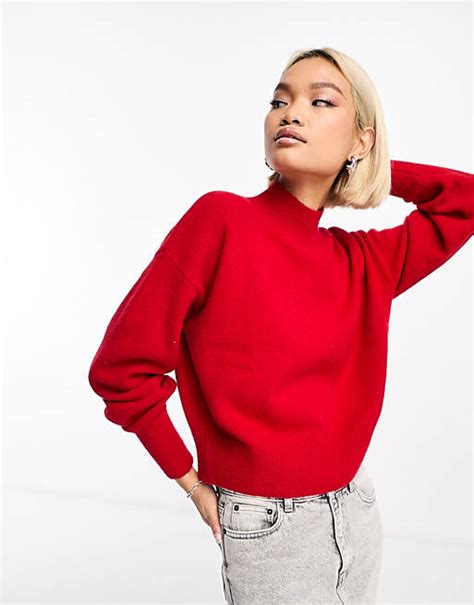 And Other Stories Mock Neck Jumper In Red Asos