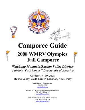 Fillable Online Rv Ppbsa Camporee Guide Raritan Valley District