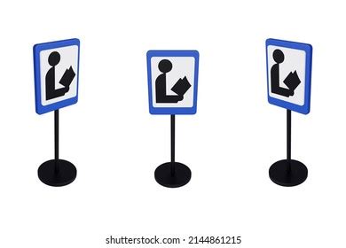 3d Render Illustration Traffic Signs Library Stock Illustration