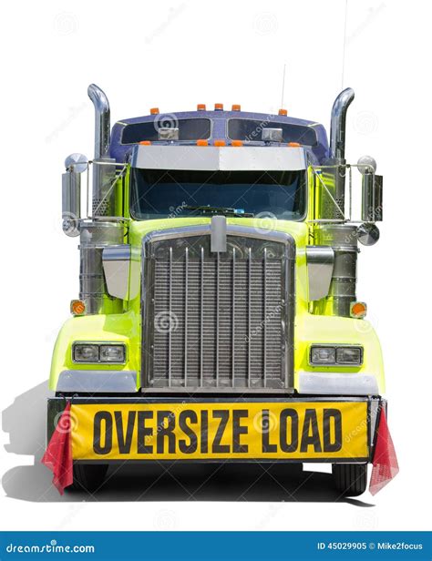 Wide OVERSIZE LOAD Sign Semi Tractor Truck Isolated Stock Photo - Image ...