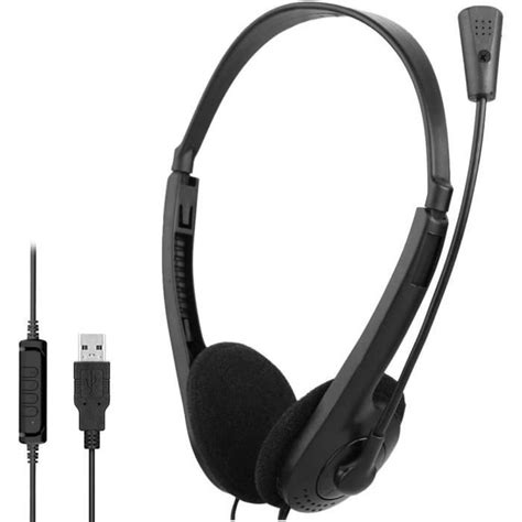 Casques Usb Filaire Avec Micro Anti Bruit Et Contrôle De Volume Pc