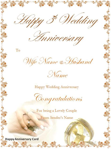 Printable Template Happy Anniversary Card - Printable Templates Free