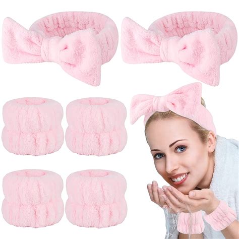 Amazon Casoty 6 Pcs Pink Spa Headband Face Wash Headband And