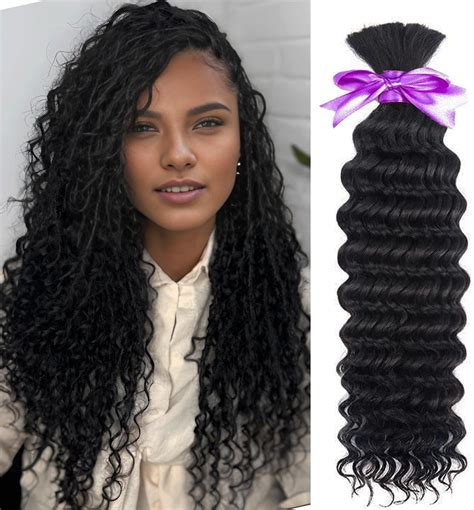 Amazon Caijuxing Deep Wave Bulk Human Hair For Braiding No Weft