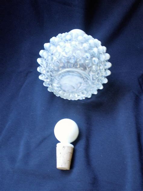 Fenton Hobnail Perfume Bottle Opalescent Pale Blue Glass Etsy