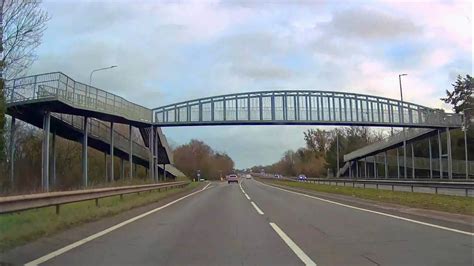 Driving Westbound Along A50 Derby Southern Bypass In Derbyshire England