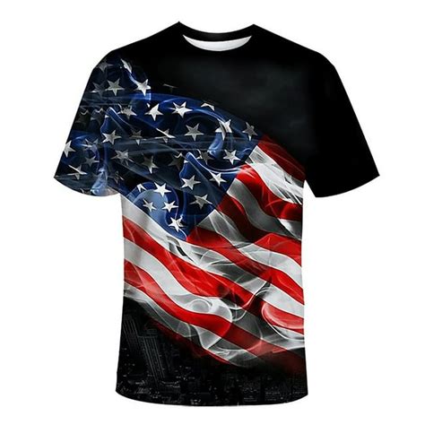 American Flags T Shirts For Men Stars And Stripes Patriotic Fashion