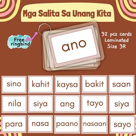 Sight words tagalog mga salita sa unang kita flashcards filipino educational flashcards | Lazada PH