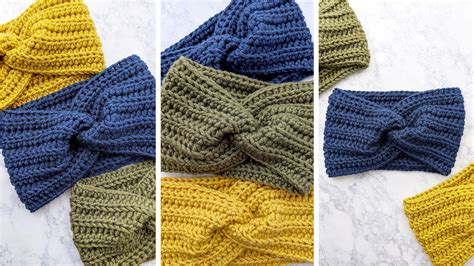 Crochet Twisted Ear Warmer Headband Free Crochet Pattern And Video Tutorial By Just Be Crafty