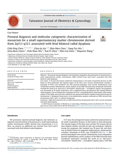 Pdf Prenatal Diagnosis And Molecular Cytogenetic Characterization Of Mosaicism For A Small