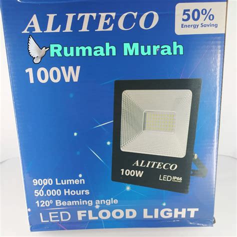 Jual Kap Lampu Sorot Lampu Tembak Watt Aliteco Cahaya Putih Dan