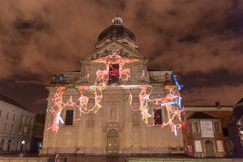 Light Festival In The City Of Ghent, Belgium. Editorial Photography - Image of historic, ferris ...