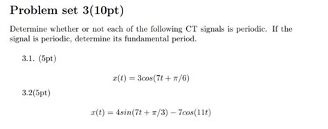 Solved Problem Set 3 10pt Determine Whether Or Not Each Of Chegg