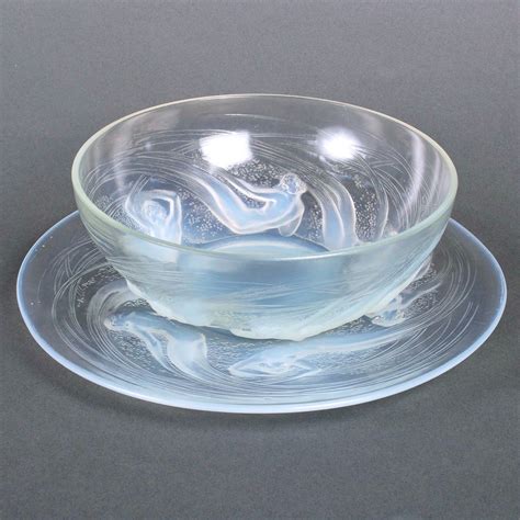 Proantic Ren Lalique Assiette Plat Coupe Ondines Verre Opa