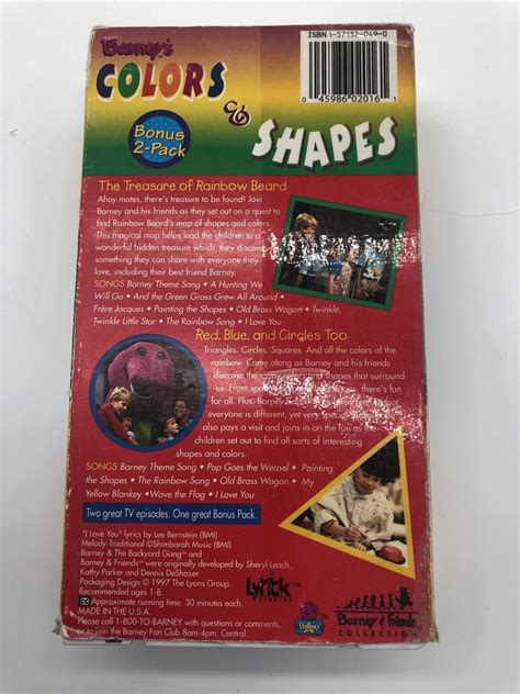 Barney Barney S Colors Shapes Vhs Tape Set Buy Get | Sexiz Pix