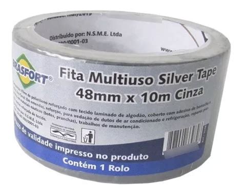 Fita Silver Tape Multiuso 48mm X 10m Cinza Brasfort MercadoLivre