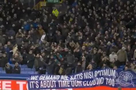 Everton Fans Stage Protest On Minutes Of Match Against Arsenal