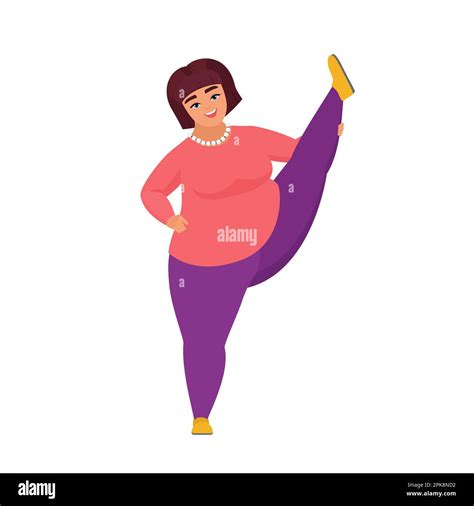 Fat Woman Gym Cartoon Illustration Banque D Images D Tour Es Alamy