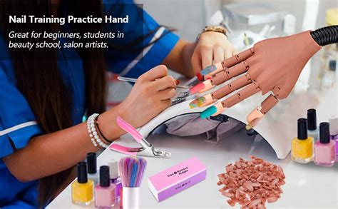 Practice Hand For Acrylic Nails Flexible Moveable Nail Training Hand