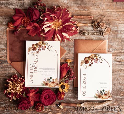 Fall Rustic wedding Invitations Set Template, Instant Download ...