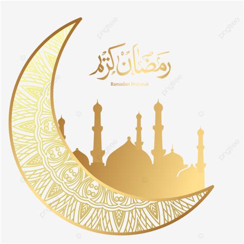 Luna Con Mezquita Ramad N Textura Isl Mica Ornamento Vector Png