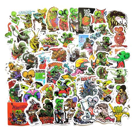 Buy Rat Fink Stickers 50Pcs Monster Head Rat Fink Hot Rod Art PVC