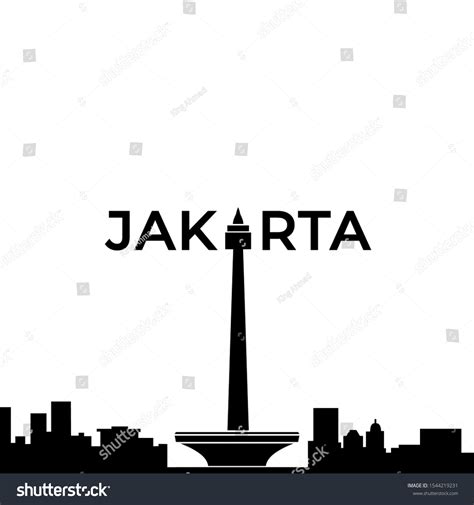 Jakarta City Silhouette Monas