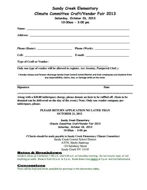 Printable Vendor Registration Form Template Classles Democracy