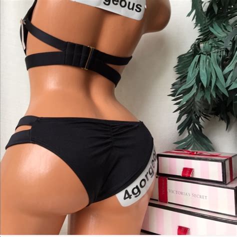 Victoria S Secret Swim Vs C Dddcb Banded Black Push Up Bikini Set Poshmark