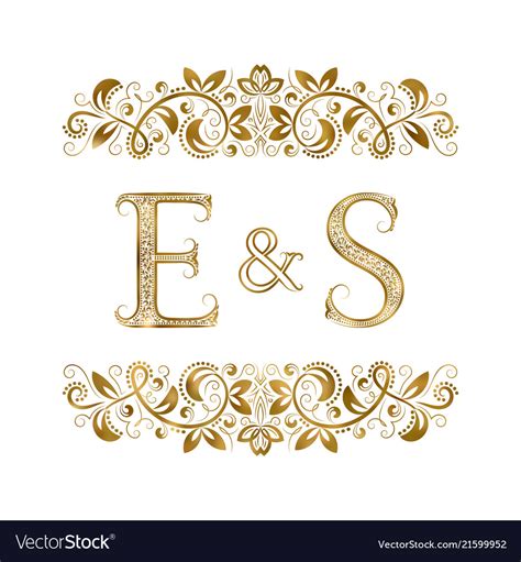 E And S Vintage Initials Logo Symbol Royalty Free Vector