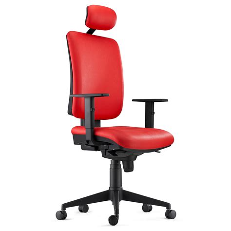 Ergonomischer B Rostuhl Piero Leder Mit Kopfst Tze Rot Buerostuhlpro De