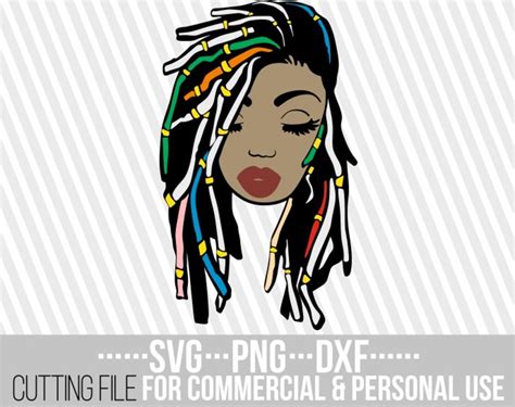 Afro Woman With Dreadlocks Svg Hairstyle Vector Melanin Etsy