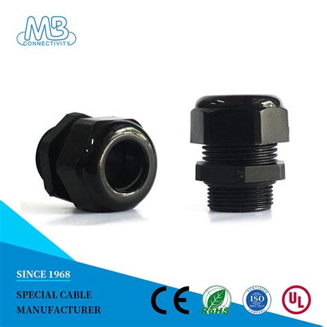 Black White Waterproof Metric Pg Nylon Electrical Wire Cable Gland With