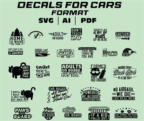 Car Stickers Pack 2 Svg Vectors Bundle Stickers Vectors Amo 2