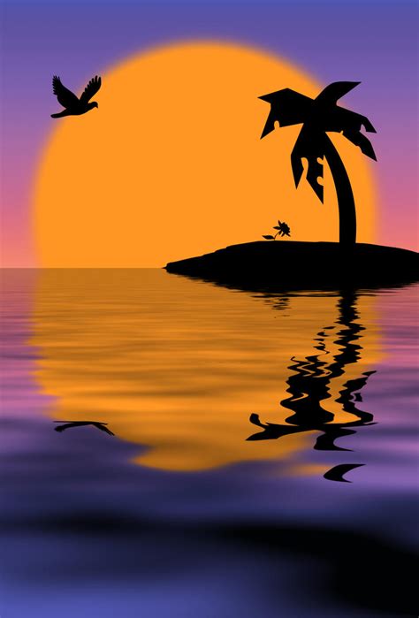 Tropical Island Sunset by estjohn on DeviantArt