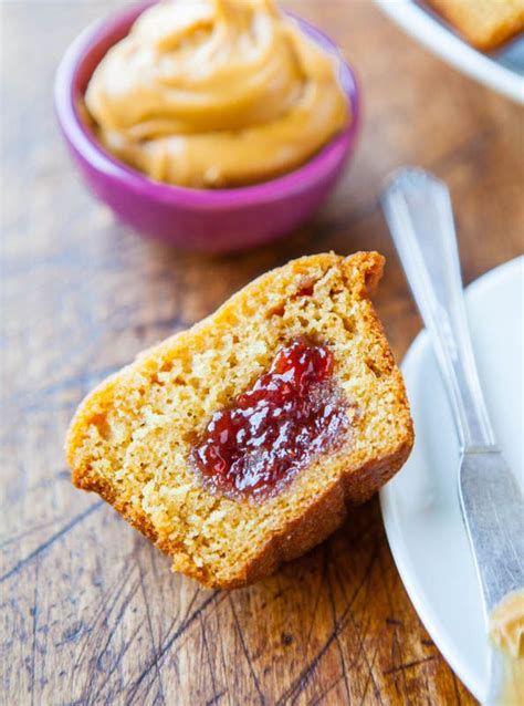 Peanut Butter And Jelly Muffins Averie Cooks Recipe Peanut Butter