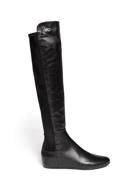 Stuart Weitzman Mainline Leather Knee High Boots In Black Lyst