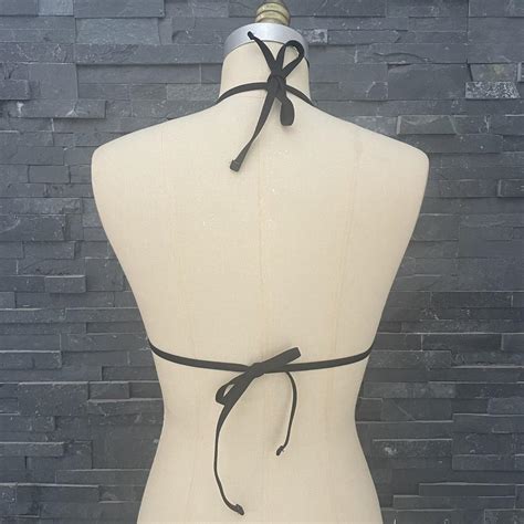 Black Mesh Triangle Micro Bikini Top Size S Brand Depop