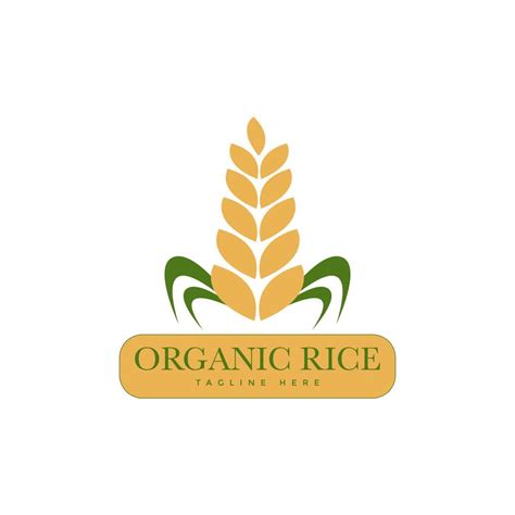 Premium Rice Organic Natural Product Banner Logo Design 19166430 Vector