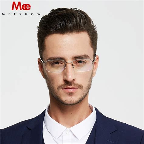 2019 Meeshow Titanium Glasses Frame Half Rim Glasses Men Optical Frame