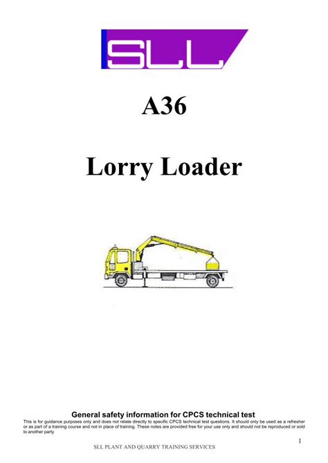 Pdf A36 Lorry Loader Sll Uk11a36 Lorry