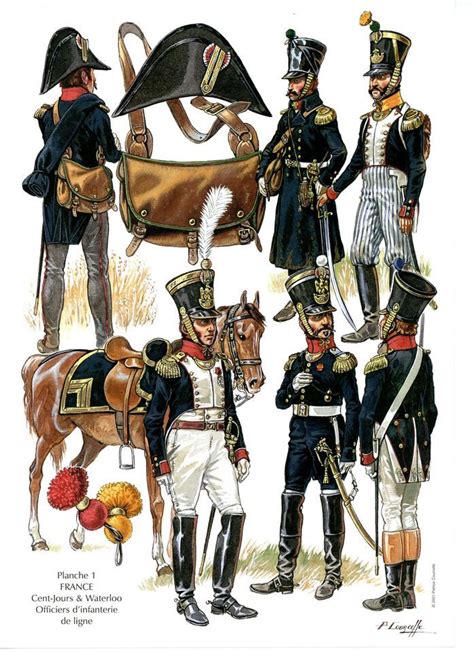 Officiers D Infanterie De Ligne Waterloo 1815 Uniformi Militari Militari Napoleone