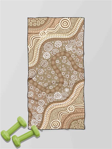 Indigenous Designed Aboriginal Art Gym Towels Bw Tribal