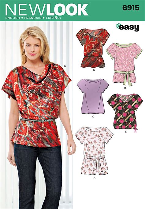 Sewing Pattern Tops Summer Blouses Women Girls New Look