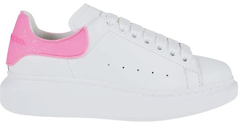 Alexander Mcqueen Sneaker Leather Bber In White Bright Pink Pink Lyst