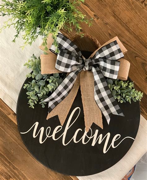 Front Door Decor Personalized Welcome Sign Welcome Door Etsy