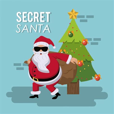 Premium Vector Secret Santa In The Office Background