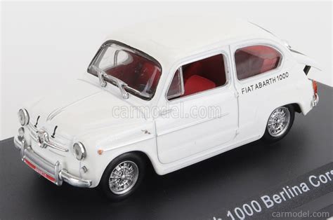 EDICOLA ABACOL042 Scale 1 43 FIAT 1000 ABARTH BERLINA CORSA 1964 WHITE