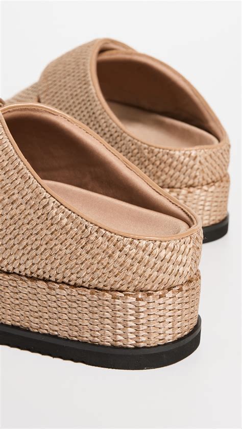 ROAM Cross Stack Raffia Platform Slides Shopbop