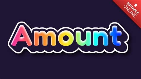 Amount Rainbow 3d Text Effect Generator